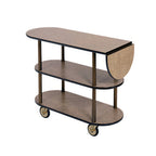 Thumbnail image #1 for Lakeside Manufacturing 36202 Oval Service Cart, 48"W x 16"D x 35-1/4"H, 3 Open Shelves, 10" Drop Leaf
