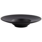 Thumbnail image #1 for Libbey APS Germany - Nero APS 85098 Black Melamine Soup Plate, 10 oz., 11-1/2 in. Round, Ribbed