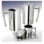 Thumbnail image #1 for Eastern Tabletop Arc 7480B 64 oz Stainless Steel Water Pitcher with Ice Guard, Brushed Finish