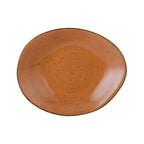 Thumbnail image #1 for Tuxton China Artisan Geode GGC-652 Porcelain Coral Ellipse Plate, 12" x 9-3/4" x 2"H 1 Dozen