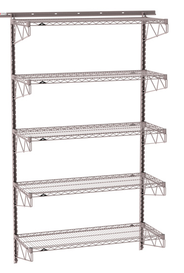 Product image #4 for Metro SmartWall Tall Wall-Mounted Shelving Starter Kit, 5 Wire Shelves