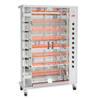 Thumbnail image #1 for Rotisol USA FauxFlame FF1175-8G-SS Gas Floor-Model Rotisserie Oven, 46-1/4-in W, 8 Stainless Steel V-Shaped Spits, 32-40 Chicken Capacity