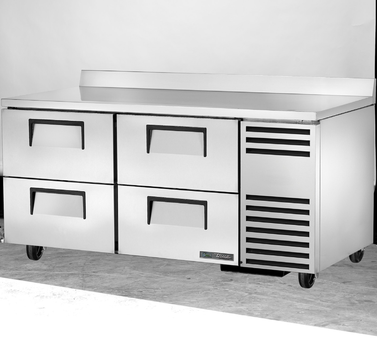 Product image #6 for True 2-Section Deep Worktop Refrigerator with 4 Drawers, Stainless Steel
