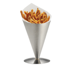 Thumbnail image #2 for TableCraft Products R57 Round Stainless Steel Fry Cone, 17-1/2 oz., 4-1/2" Dia. x 6-3/4" Case of 12