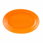 Thumbnail image #1 for CAC China TG-34-TNG Porcelain Oval Platter, 9-5/8 x 6-1/2 x 1 in, Embossed Rim, Tangerine Case of 2 Dozen