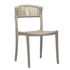 Thumbnail image #1 for Grosfillex UT837181 Outdoor Side Chair, Corded Rope Backrest, Fiberglass-Reinforced Resin, Blonde/French Taupe Case of 16