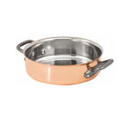Thumbnail image #1 for Matfer Bourgeat 374024 Sauté Pan Brazier, 3-1/3 qt, 9-1/2" Diameter, Copper Exterior, Stainless Interior, Without Lid