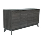 Thumbnail image #1 for Flash Furniture EM-0372-BK-GG TV Stand for up to 64-inch TVs with 2 Adjustable Shelves, 4 Doors, Black Wash Finish