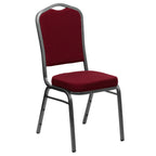 Thumbnail image #1 for Flash Furniture Hercules FD-C01-SILVERVEIN-3169-GG Stacking Banquet Chair, Burgundy Fabric Upholstered Seat and Back, Silver Vein Frame