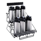 Thumbnail image #1 for Curtis WR6B0000 Six-Position Two-Level Step-Up Airpot Rack with Removable Drip Tray, Black Powder-Coated Wire