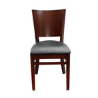 Thumbnail image #2 for JustChair Manufacturing W38818-PS Stackable Side Chair, Wood Flared Back, Upholstered Padded Seat, German Beech Wood Frame