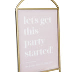 Thumbnail image #2 for Cal-Mil 22409-811-90 Arched Menu Card Holder, 8.5"W x 11"H, Clear Acrylic with Gold-Finish Iron Frame Case of 6