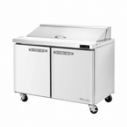 Thumbnail image #1 for Blue Air FSE LLC BLPT48-HC Sandwich Prep Table, 2-Section, 48-3/8"W, 2 Doors, Stainless Steel, 12 1/6-Size Pan Capacity