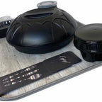 Thumbnail image #2 for Dinex DXSMC1418NSW44 Rectangular Fiberglass Healthcare Tray, 14" x 18", Graphite Woodgrain, Molded-In Non-Skid Surface