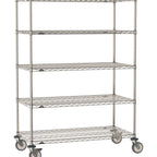 Thumbnail image #1 for Metro Super Erecta SE-1854S-68-M5 Mobile Wire Shelving Unit, 54"W x 18"D x 68"H, 900 lb. capacity per unit, 1" shelf adjustment, (5) wire shelves