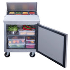Thumbnail image #2 for Dukers Appliance Co., USA Ltd. DSP29-8-S1 1-Door 8-Pan Sandwich/Salad Prep Table, Bottom-Mounted Refrigeration, Stainless Steel