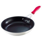 Thumbnail image #1 for Browne USA Foodservice Thermalloy® 5812830 10-Inch Nonstick Fry Pan with Riveted Steel Handle and Removable Red Silicone Sleeve