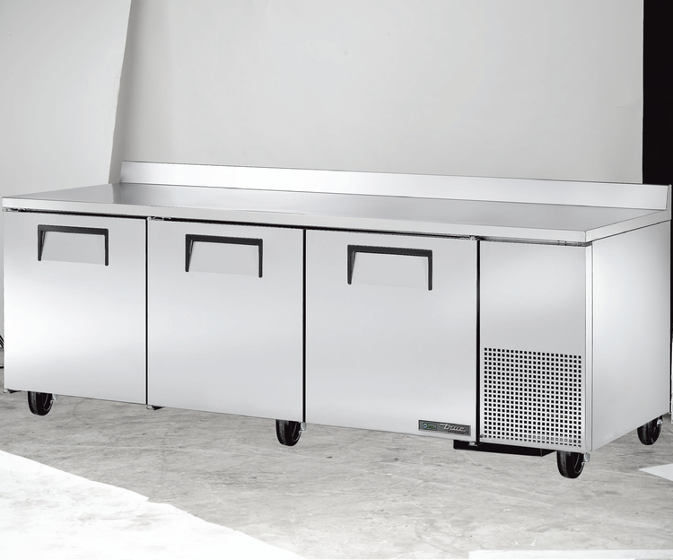 Product image #5 for True TWT-93-HC 93-Inch Deep Worktop Refrigerator with Rear Splash, 3-Section Solid Door, Stainless Steel, R290