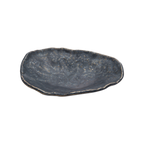Thumbnail image #1 for Korin Inc PLL-908 Oval China Plate, 8-1/4 x 6 x 1-1/2 in, Abstract Metallic Gray, Microwave Safe