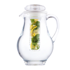 Thumbnail image #1 for TableCraft Products 328 3 qt Clear Polycarbonate Water Pitcher with Handle, Lid & Center Ice Core Case of 4