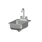 Thumbnail image #1 for SPG International Universal Stainless DI-1-5DF Stainless Steel Drop-In Sink, 1 Compartment, 12"W x 18"D x 5" Deep with Gooseneck Faucet