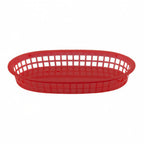 Thumbnail image #1 for Libertyware FFB107RD Fast Food Basket, 10-3/4" x 7" x 1-1/2", Oblong, Flat Bottom, Plastic, Red Case of 3 Dozen