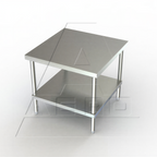 Thumbnail image #1 for AERO Manufacturing 4MSU-3036 Stainless Steel Mixer Stand with Adjustable Undershelf, 36"W x 30"D x 25-1/2"H