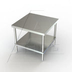 Thumbnail image #1 for AERO Manufacturing 2MSU-3636 Stainless Steel Mixer Stand with Adjustable Undershelf, 36"W x 36"D x 25-1/2"H