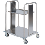 Thumbnail image #1 for Dinex DXPIDRS1020 Open Mobile Stainless Steel Rack Dispenser, Self-Elevating Platform, Fits 10" x 20" Racks