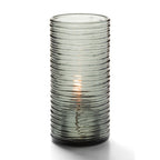 Thumbnail image #1 for Hollowick/Steelite Typhoon 48025S Candle Lamp Base, Round Spun Glass, Smoke, 3-1/8" Diameter x 6-5/8"H