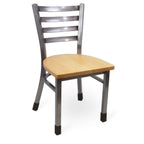 Thumbnail image #1 for JustChair Manufacturing Industrial Collection M20118-CC-SS Ladder Back Side Chair, Solid Wood Seat, Welded Steel Frame