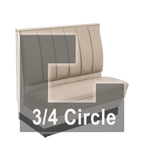 Thumbnail image #1 for ATSMFG ATS AT&S-ATQ-LXL42-6CH GR5/COM Single Three-Quarter Circle Booth, 48 in, 6-Channel Back, Upholstered, Laminate Base
