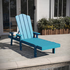 Thumbnail image #2 for Flash Furniture LE-HMP-070-01-BL-GG Adirondack Lounger with Cup Holder, 4-Position Adjustable Back, HDPE, Blue