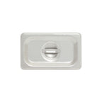 Thumbnail image #1 for Thunder Group STPA5190C 1/9-Size Solid Stainless Steel Food Pan Cover with Handle, 24-Gauge, Reinforced Corners Case of 72