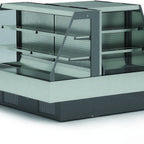 Thumbnail image #1 for MVP Group LLC Hydra-Kool KGL-IS-80-S Open Island Grab-and-Go Merchandiser, 2-Tier Shelves, Self-Contained Refrigeration, Silver & Black, 78"W