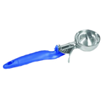 Thumbnail image #1 for Thunder Group SLDS016L #16 Disher, 2 oz, 18/8 Stainless Steel, Blue Thumb-Press Handle Case of 36