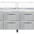 Thumbnail image #1 for Continental Refrigerator PA93N-D 93" 3-Section Pizza Prep Table with 6 Drawers, 1 Door & Poly Cutting Board