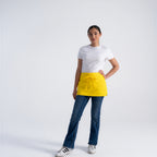 Thumbnail image #1 for Chef Works F9-LEM-0 Lemon Poly-Cotton Waist Apron, 12"L x 23"W, 65/35 Blend, Three-Part Pocket