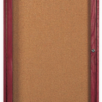 Thumbnail image #1 for AARCO Products CBC2418R Enclosed Red Oak Bulletin Board, 18"W x 24"H, 1 Swing Door, Cork Back Panel, Cherry-Stained Finish