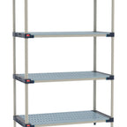 Thumbnail image #1 for Metro MetroMax 4 M4-2124G-74-S4 Stationary Starter Polymer Shelving Unit, 4 Louvered Shelves, 21"D x 24"W x 74"H