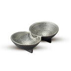 Thumbnail image #1 for Korin Inc Shusetsu SDS-111 Two-Compartment China Sauce Dish, Silver, 1 oz Compartments, 4-1/2 x 2-1/2 x 1 in