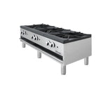 Thumbnail image #2 for Drago DRSPR3V Two-Section Horizontal Stock Pot Range, Stainless Steel Front & Sides, Cast Iron Grates, Double-Ring Burners