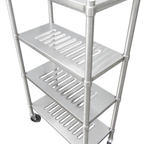 Thumbnail image #1 for IMC/Teddy Economy ES-4227-4L Louvered Stainless Steel Shelving System, 4-Shelf, 42"W x 27"D x 61"H