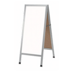 Thumbnail image #1 for AARCO Products AA-311SW A-Frame Sidewalk Markerboard, 18"W x 42"H, Aluminum, White Porcelain Board