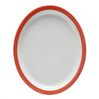 Thumbnail image #1 for G.E.T. Corona, Calypso PA1602807812 Porcelain Oval Platter, 13 x 11 in, Narrow Rolled Edge, Blue Edge 1 Dozen