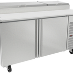 Thumbnail image #1 for Asber APTP 67 D2 Pizza Prep Table, 2 Drawers, Stainless Steel, 67-1/4"W x 36-1/8"D x 57"H