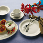 Thumbnail image #2 for International Tableware Brighton BR-8 9-Inch Round Porcelain Plate, Narrow Rim Case of 2 Dozen