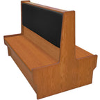 Thumbnail image #1 for Oak Street Shepard SHEP-4842-DBL-WSUB Double Restaurant Booth, 48"L x 42"H, Upholstered Back, Wood Seat, Closed Base, Oak Construction