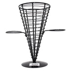 Thumbnail image #1 for Spill-Stop 12-700 Conical Stainless Steel Serving Basket with Two Condiment Holders
