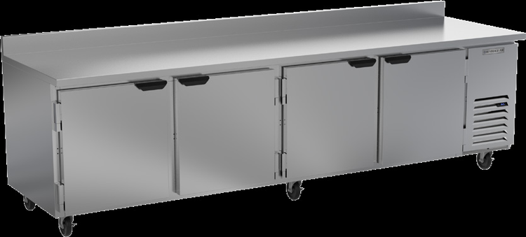 Product image #5 for Beverage-Air WTR119AHC Four-Section Worktop Refrigerator, 118-Inch Wide, 4 Doors, 40.12 Cu. Ft., Side-Mounted Self-Contained Refrigeration
